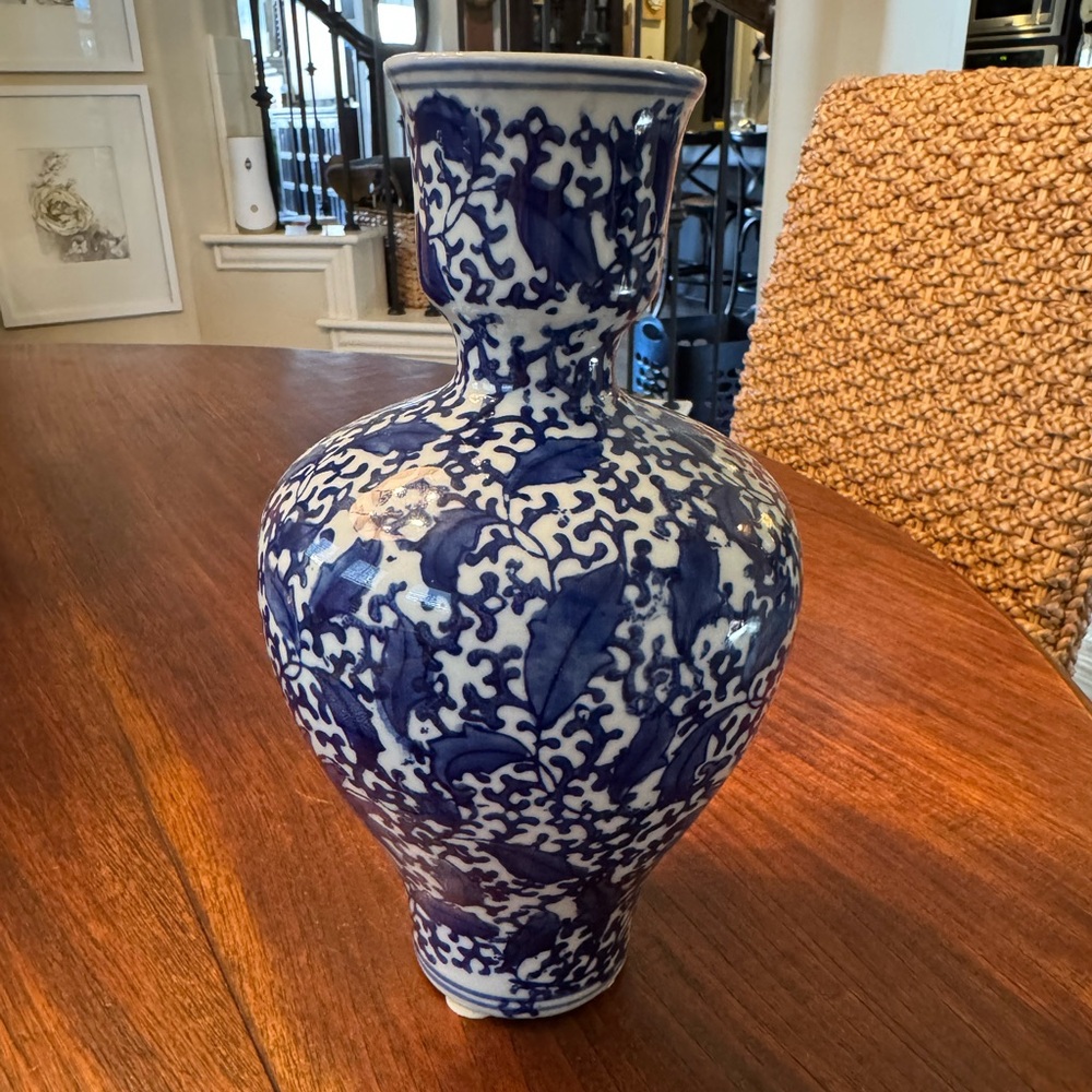 Canton Collection Blue and White Porcelain Vase - Picture 1 of 7